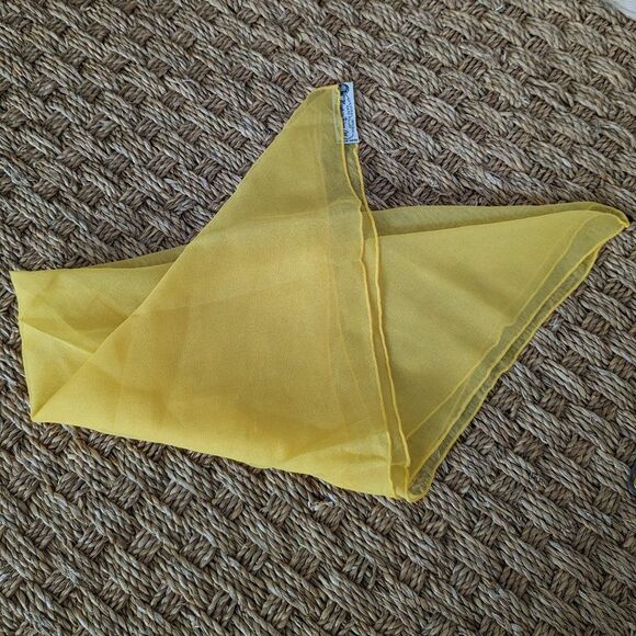 Vintage Nasharr Freres, Ltd Hand Rolled Scarf - Bright Yellow - Silk & Vinal - Picture 4 of 5